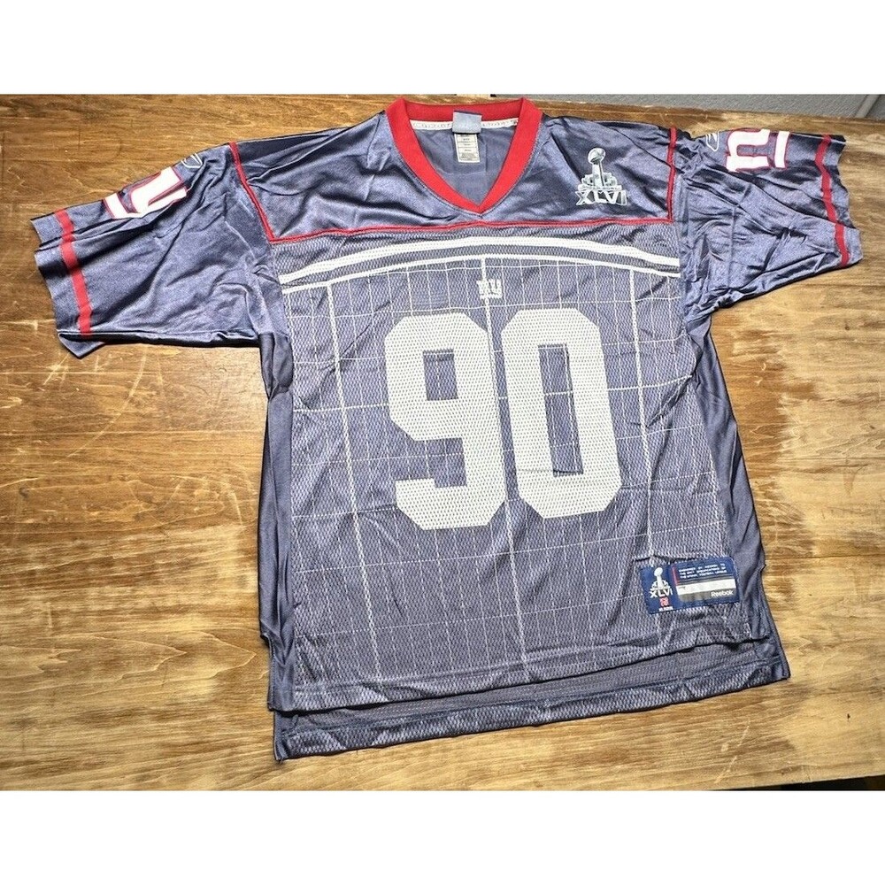 New York Giants Reebok Jason Pierre-Paul#90 Super Bowl XLVI Jersey Sz Large